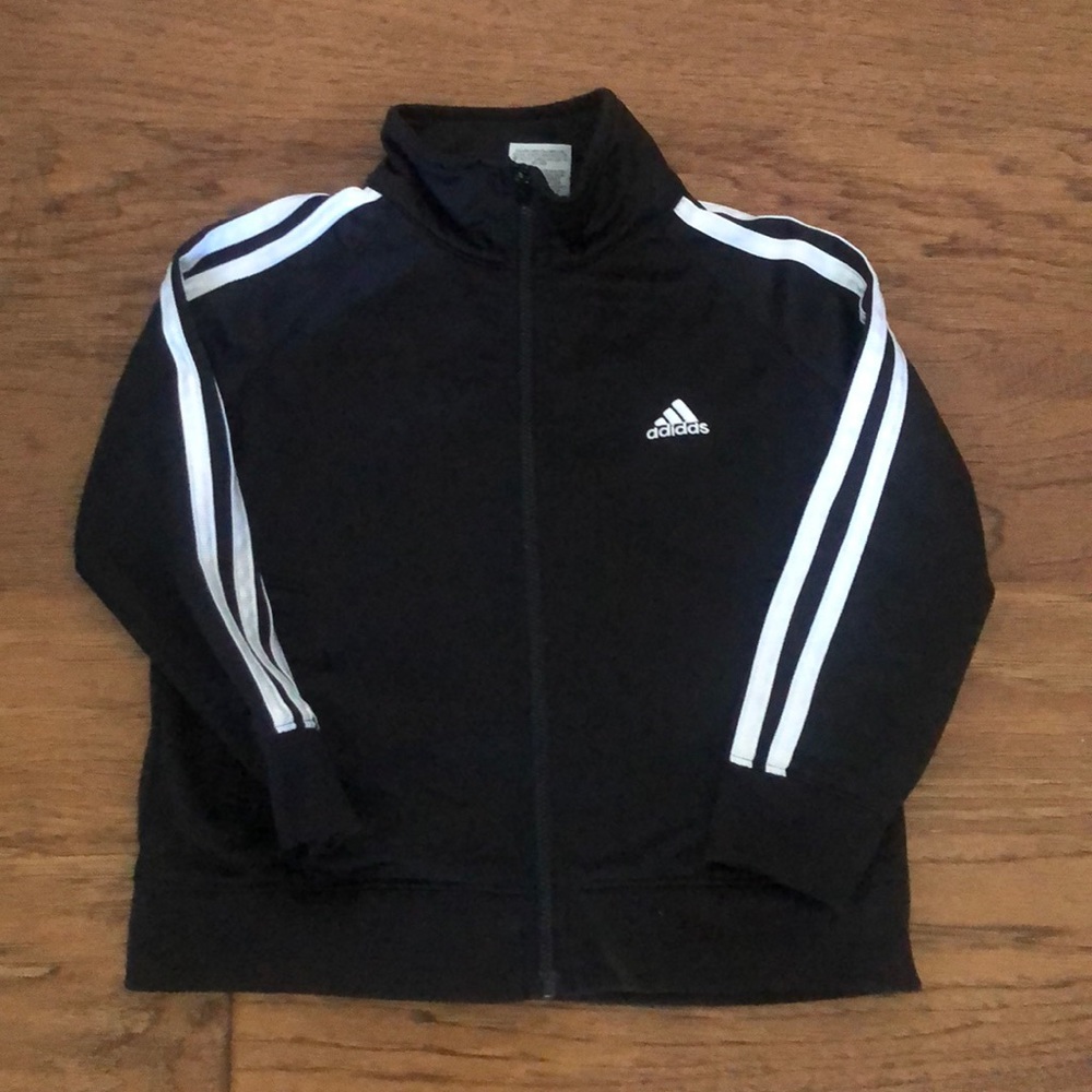 Adidas black and white track jacket 4T